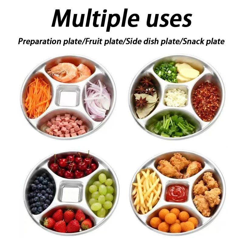 Stainless Steel Divider Tray Kitchen Cooking Food Preparation Plate Condiment Plate Oasis Select
