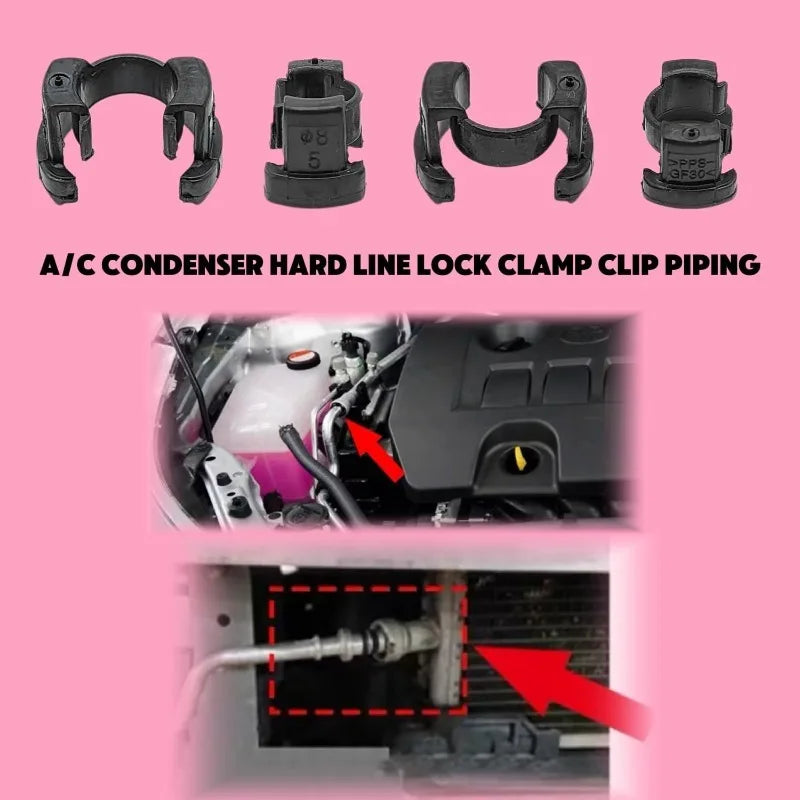 Durable Plastic 1/2set A/C Condensor Hard Line Lock Clamp Clip For Toyota 2018-2022 88718-1E150 Air Conditioning Duct Buckle Oasis Select
