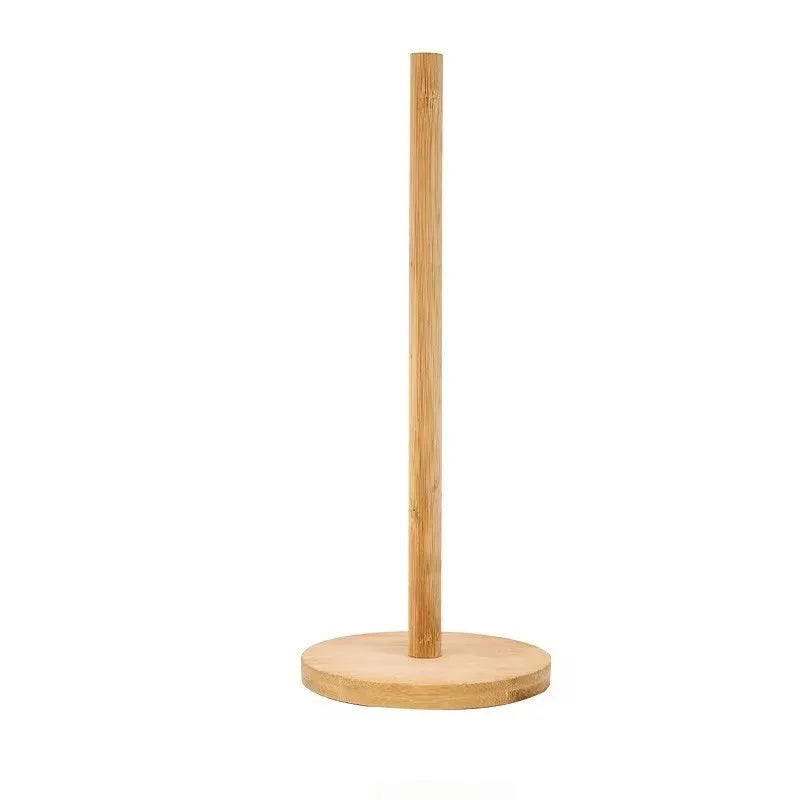 Kitchen Wooden Roll Paper Towel Holder Bathroom Tissue Stand Dining Table Vertical Napkins Rack Toilet Storage Accessories Oasis Select