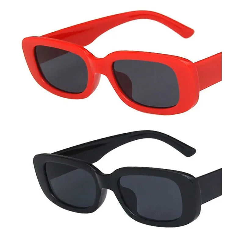 Fashion Sunglasses Classic Retro Square Glasses Women Brand Vintage Travel Small Rectangle Sun Glasses Female Eyewear Anti-Glare Oasis Select black-red