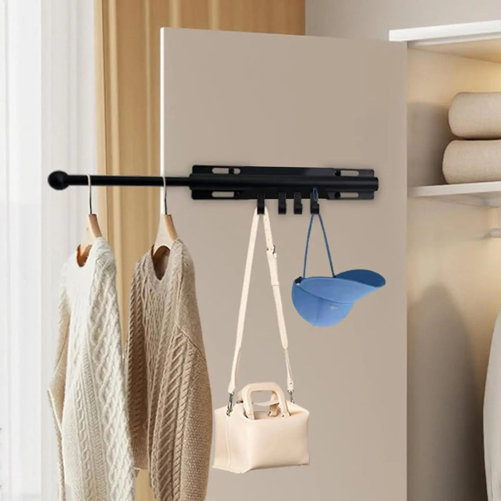 Valet Rod for Closet Retractable Wardrobe Storage Hook Shirt Organizer Slide Out Valet Rod for Women Men Pants Hats Scarves Bags Oasis Select