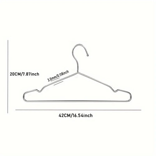 10/20PCS Heavy Duty Stainless Steel Hangers,16.5 Inch Ultra Thin Space Saving - Polished Metal Closet Organizer,Wardrobe Hangers Oasis Select