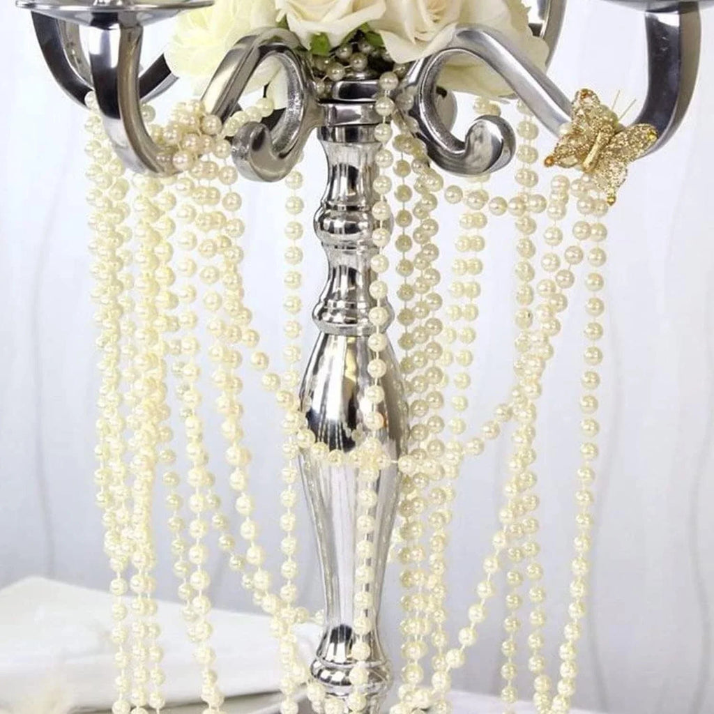 25M 6MM Bead Ball Chain Craft Pearls String Faux Pearl Garland Spool Roll Strand Wedding Party Christmas Tree Decorations Oasis Select
