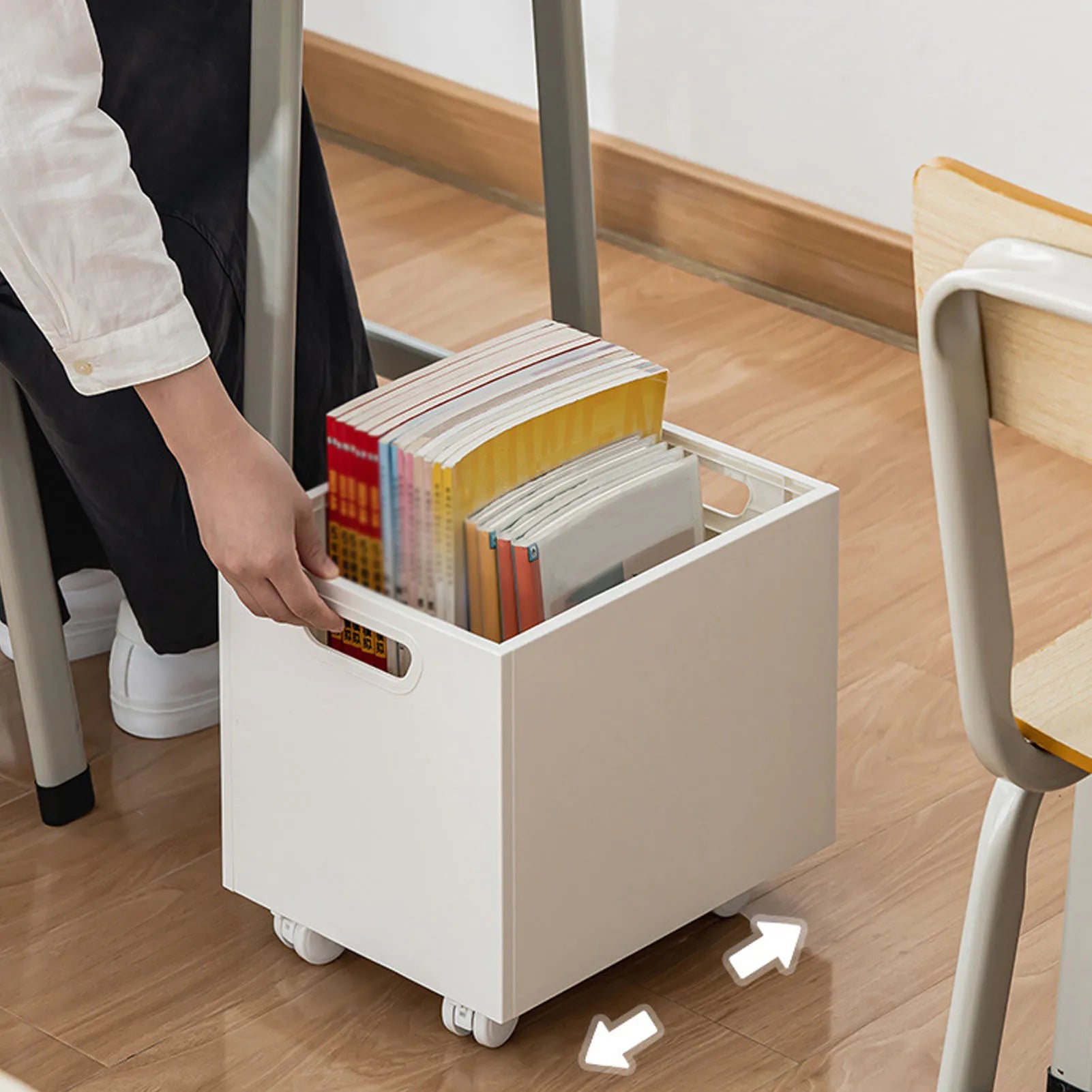 Book Box Book Storage Box with Side Handles Stackable 50kg Load Bearing Multifunctional Use File Storage Bins Oasis Select