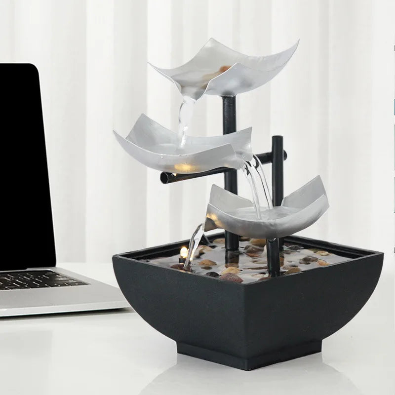 Water Decoration Tabletop Fountain Crafts Office Water Fountain Feng Shui Decoration Home Accessories Oasis Select USB plug