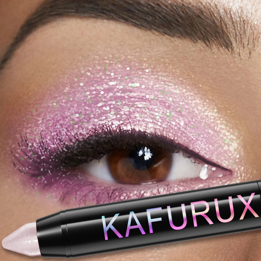KAFURUX 25-Color Glitter Eyeshadow Pencil – Waterproof & Matte