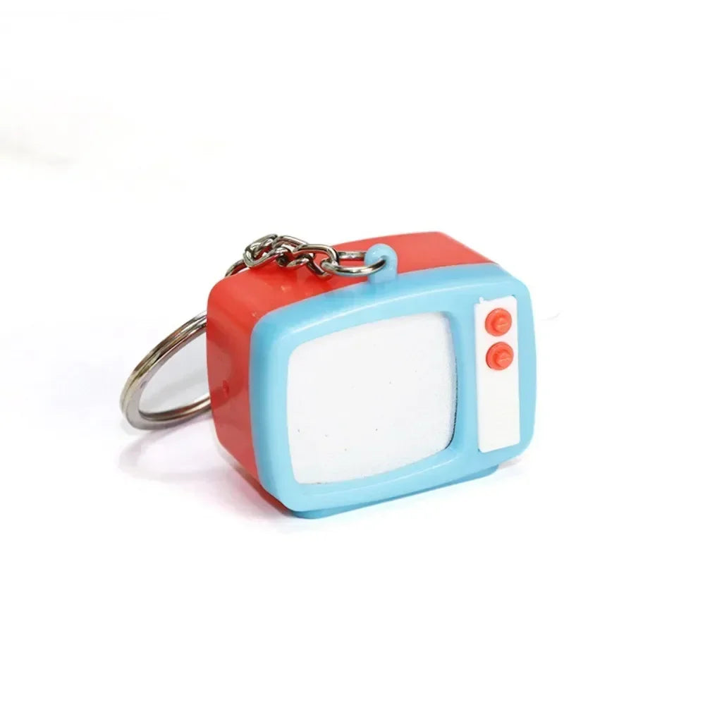 Creative Retro Television Keychain Model Keychain Pendant Creative Children Miniature Television Tv Led Keychain Home Oasis Select Deep Red