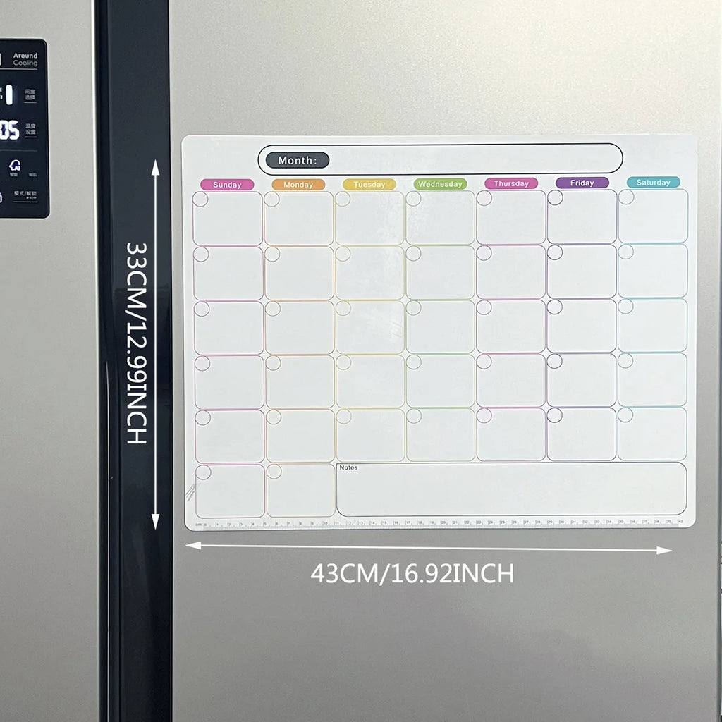 Magnetic Monthly Planner Dry Erase Calendar Whiteboard Magnetic Fridge Calendar for Home Office Family Schedule Organizer Oasis Select Color large