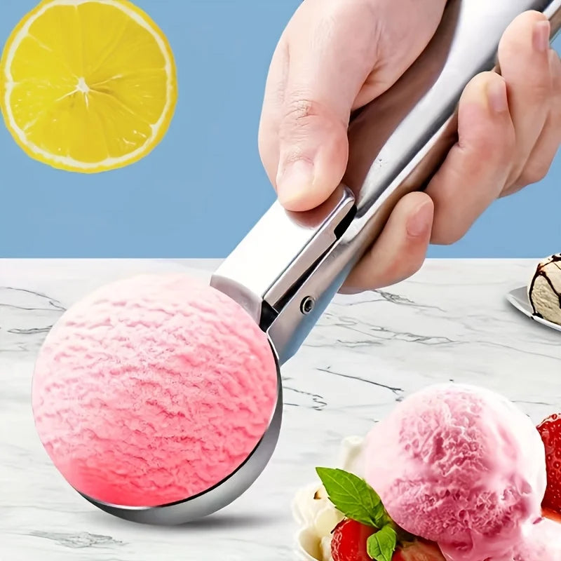 Stainless Steel Ice Cream Scoop Ergonomic Handle Rustproof For Ice Cream Sorbet Frozen Dessert Home Kitchen Commercial Use Party Oasis Select