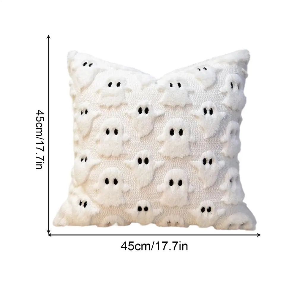 Halloween pillow cover ghost decorative pillow cover perfect Halloween pillow decoration and sofa backrest white ghost pillow Oasis Select White