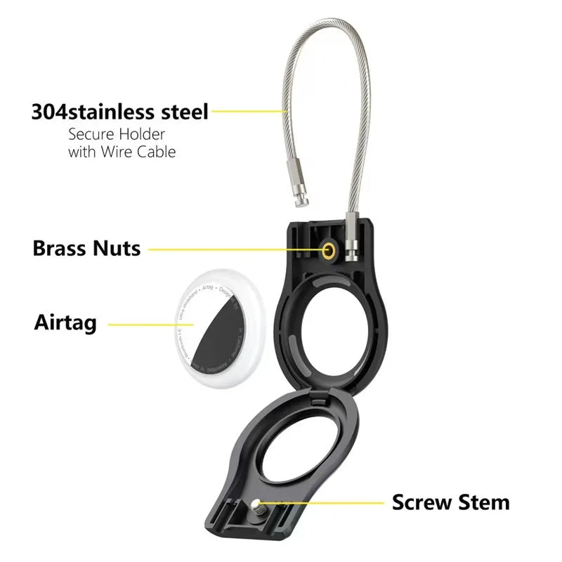 Waterproof Apple AirTag Case with Steel Cable Keychain Holder AirTag Protective Case Oasis Select