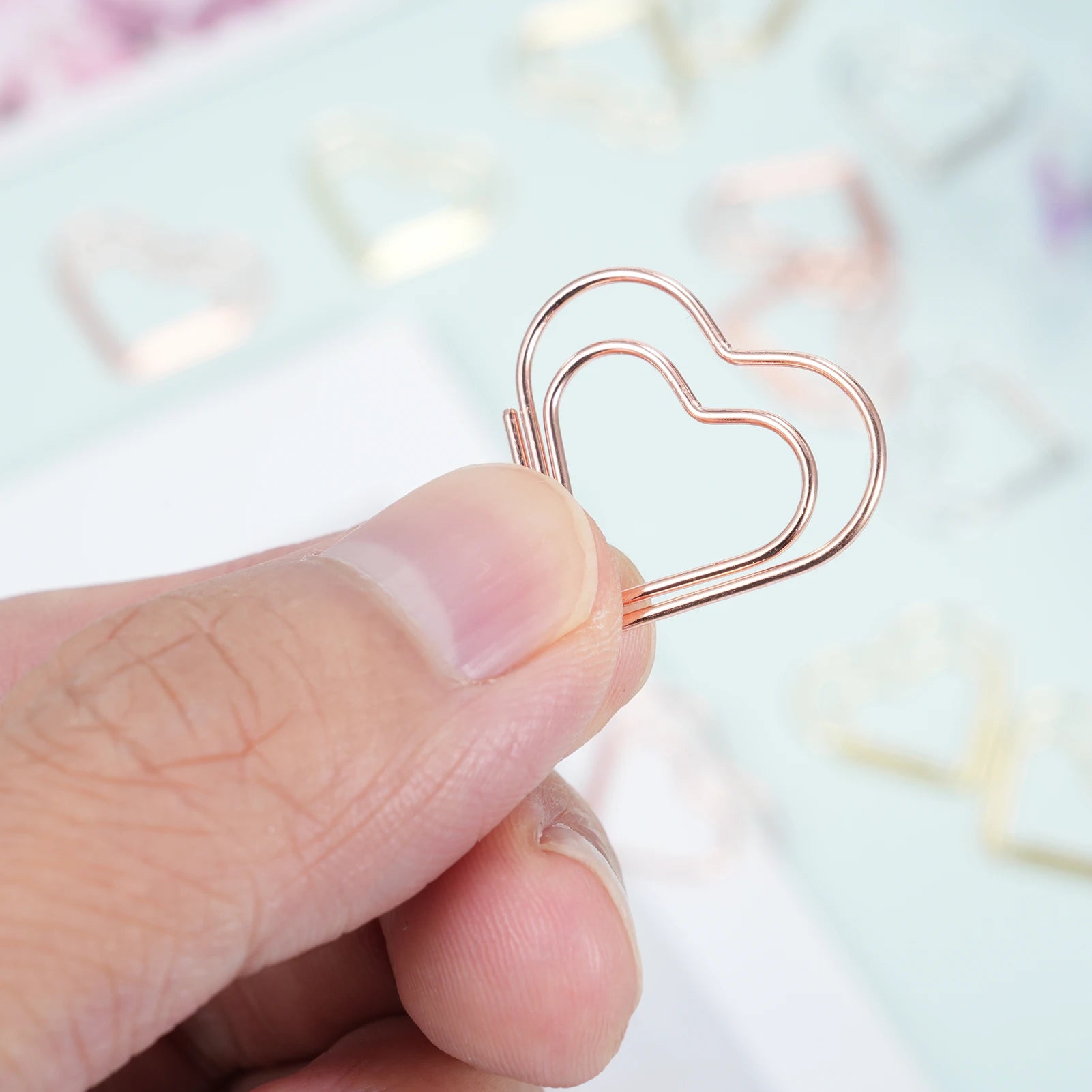 50pcs Paper Clips Gold Heart Paper Clips Small and Cute Love Shaped Paperclips for DIY Craft Scrapbooking Wedding Decoration Oasis Select