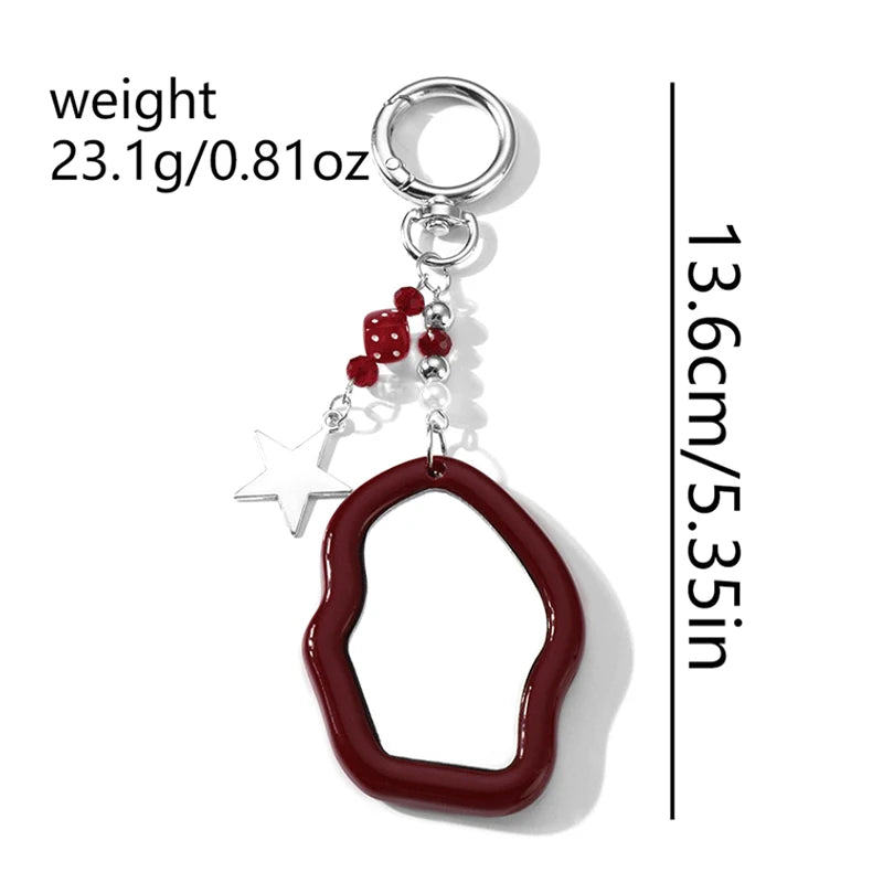 Y2K Red Bow Mirror Charm Keychain | Bag & Phone Pendant Charm Keychain Oasis Select B