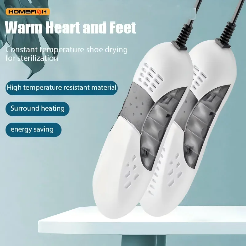 HOMEFISH Electric Shoe Dryer Deodorizer with Heat Dehumidifier Foot Warmer Heater UV Shoe Drying Machine Odor Eliminator for Boo Oasis Select