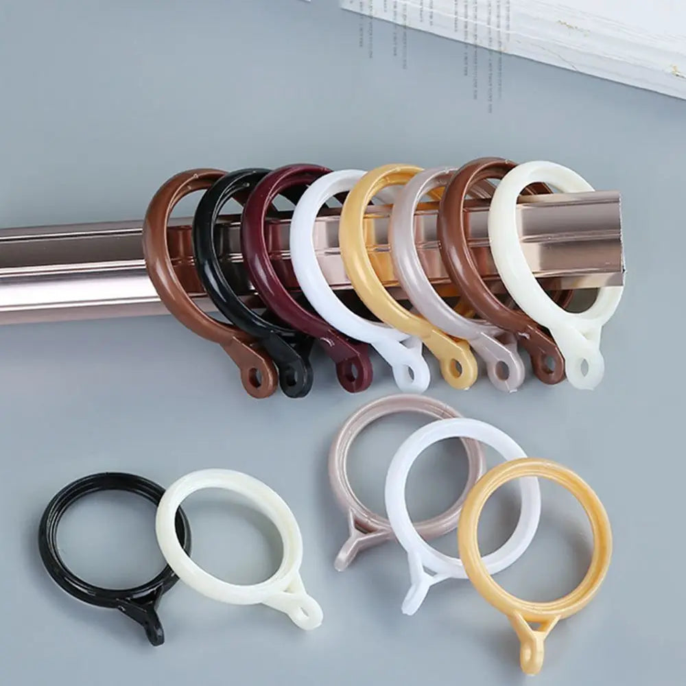 Elegant Strong Solid Color Simple Mute Thicken Curtain Rings Hanging Loop Buckle Roman Rod Clip Hook Curtain Accessories Oasis Select