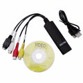 USB Audio Video Capture Card Adapter USB 2.0 to RCA Video Capture Converter with USB Cable For TV DVD VHS Capture Device Oasis Select black