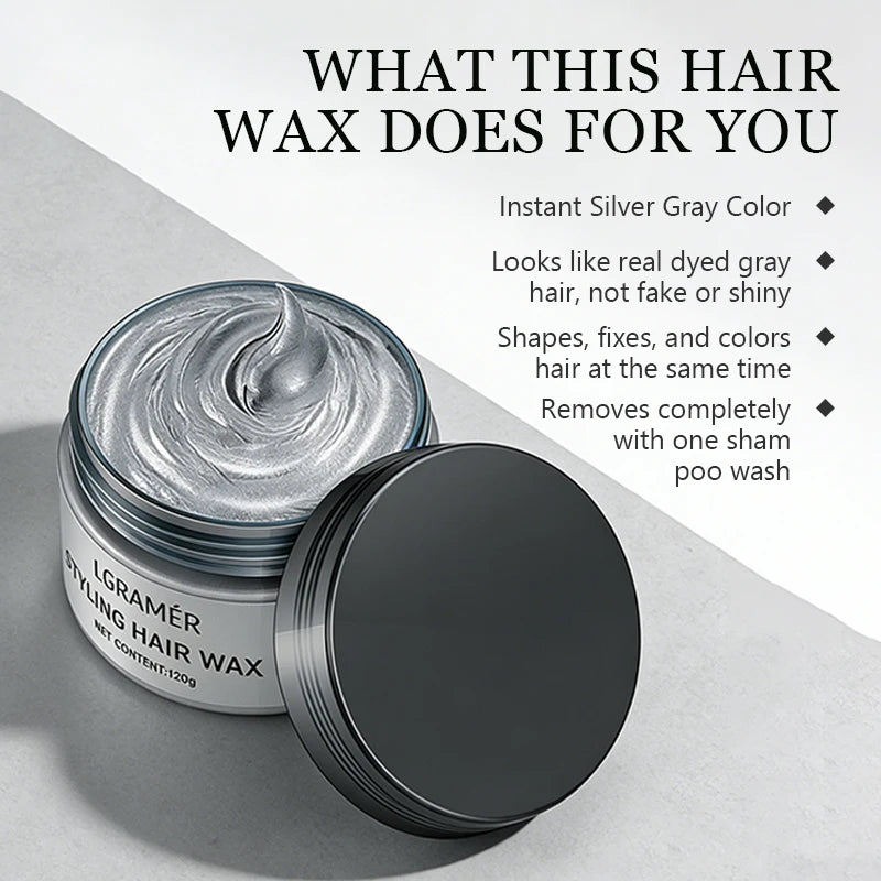 Temporary Hair Color Wax – 9 Shades | Silver Gray, Wine Red & More
