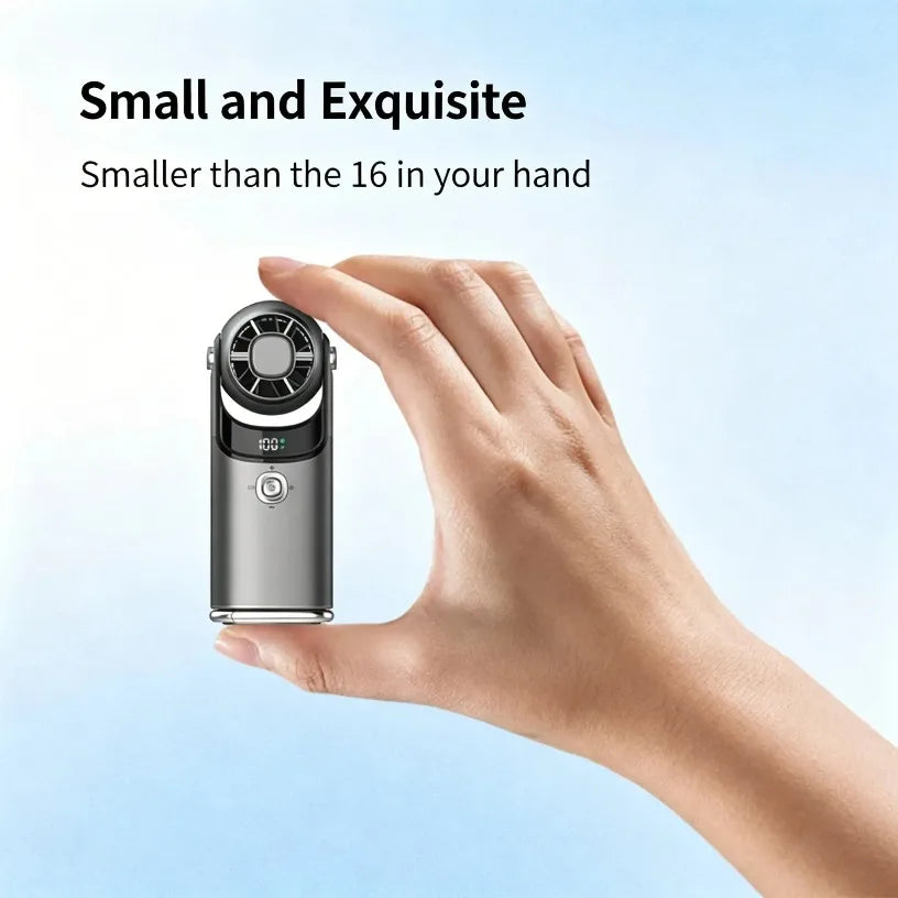 2026 Upgraded 3In1 Cooling Fan 100 Speed 3600mAh LED Display Handheld Neck Desktop Ice Feel Turbo Fan For Outdoor Travel Office Oasis Select