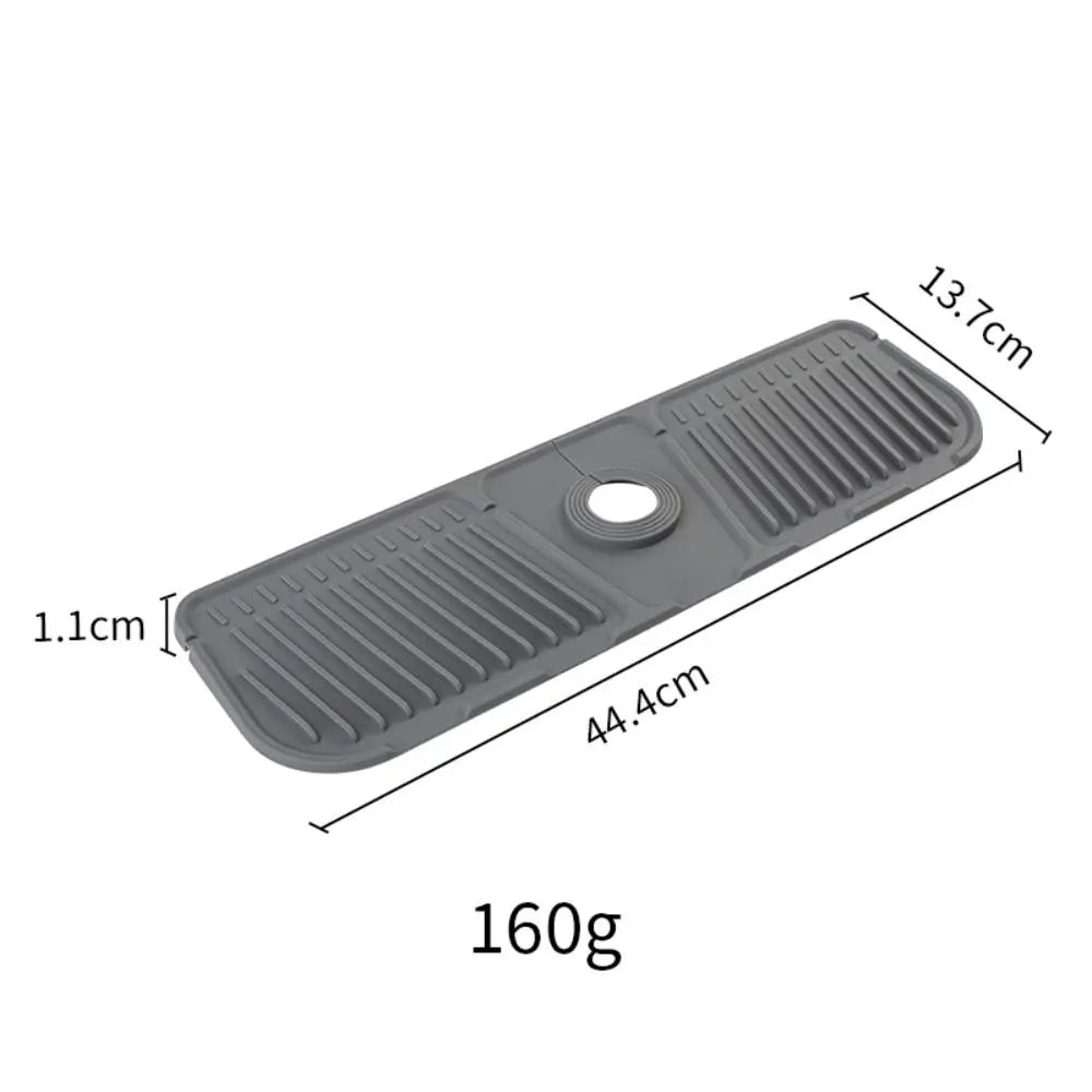 Practical Silicone Faucet Mat Black/Grey Faucet accessories Water Catcher Mat Splash proof Countertop Protector Kitchen Bathroom Oasis Select Grey-Large