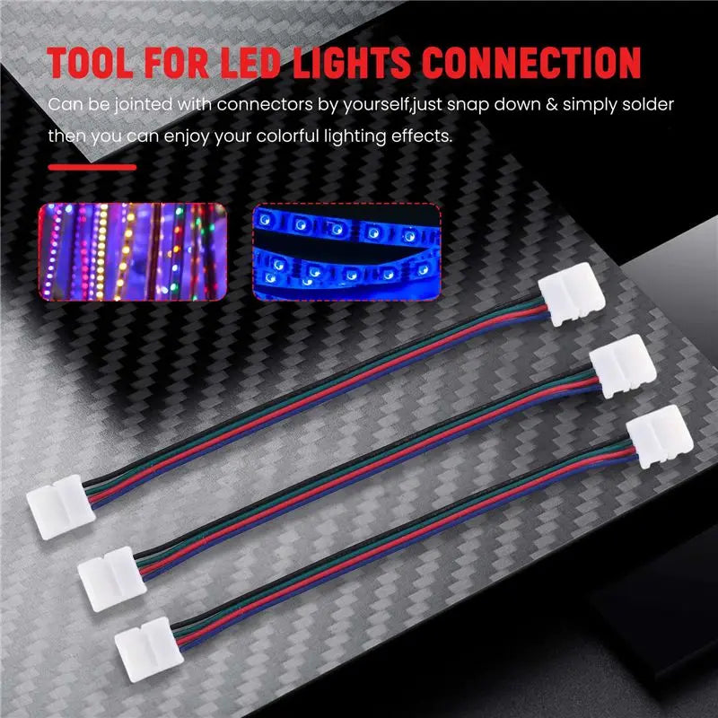 LIKE WISH 16.4FT(5M) 4-Pin RGB LED Strip Extension Cable,LED Strips Connectors Kits For 5050 Flexible RGB LED Strip Light Oasis Select
