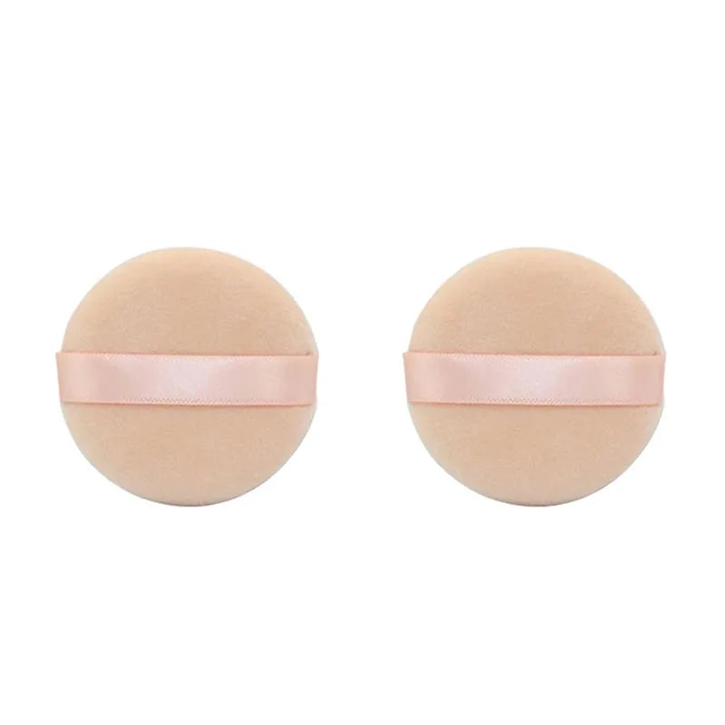 1/2/3/4pcs Soft Velvet Makeup Sponge Loose Powder Cosmetic Puff Double-sided Face Makeup Sponge Concealer Wet Dry Makeup Tools Oasis Select 2pcs-Beige