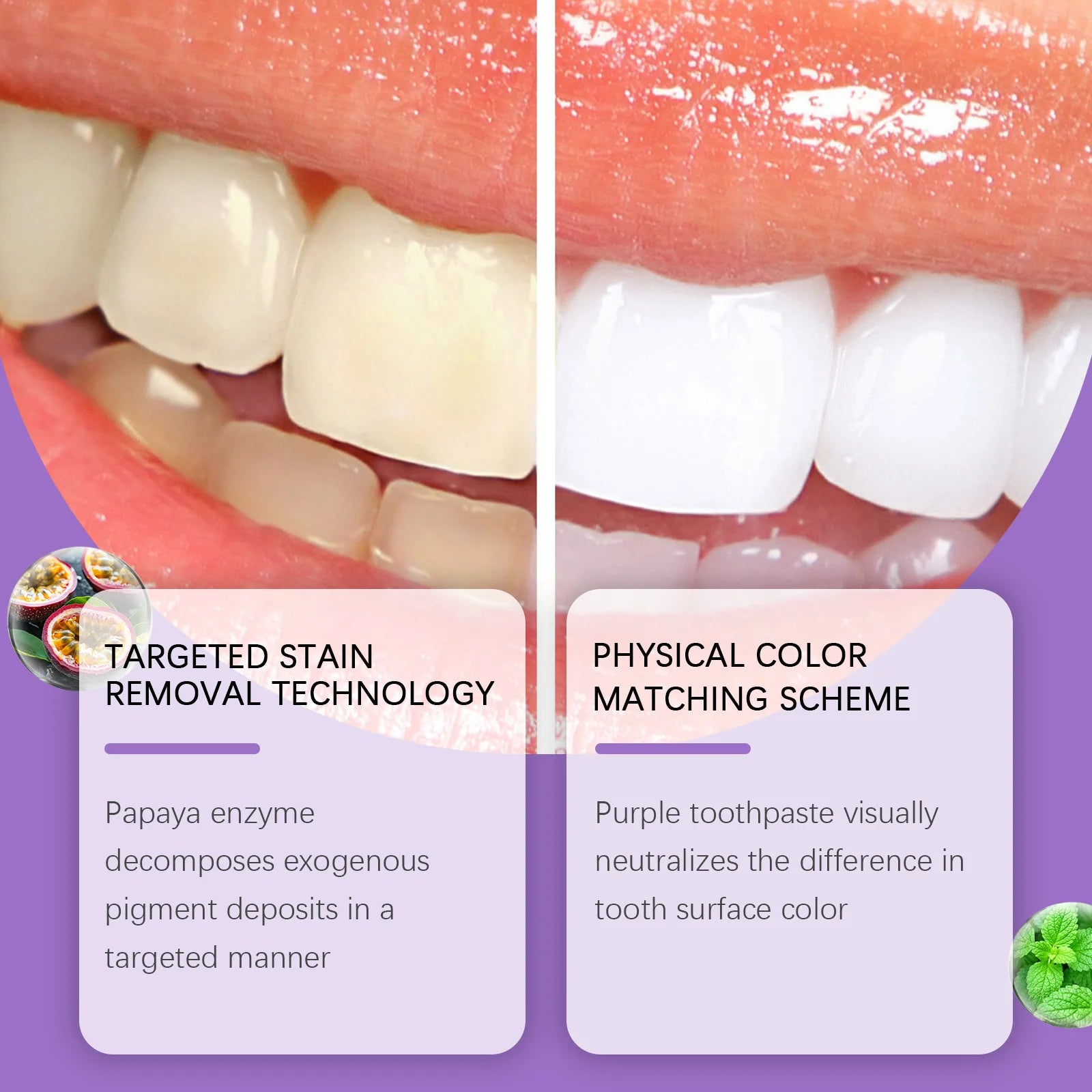 Hydroxyapatite Mint Toothpaste Daily Gentle Care Purple Toothpaste Physical Color Adjustment Fresh And Clean Yellow Teeth 114g Oasis Select