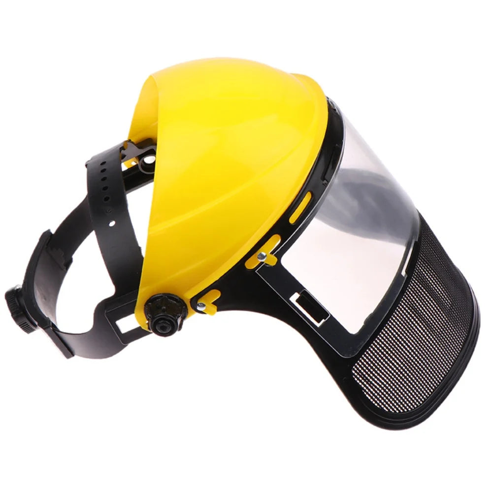 Head Mounted Lawn Mower Protective Mask Safety Helmet Hat With Full-Face Mesh Mask For Logging Brush Cutter Forestry Protection Oasis Select