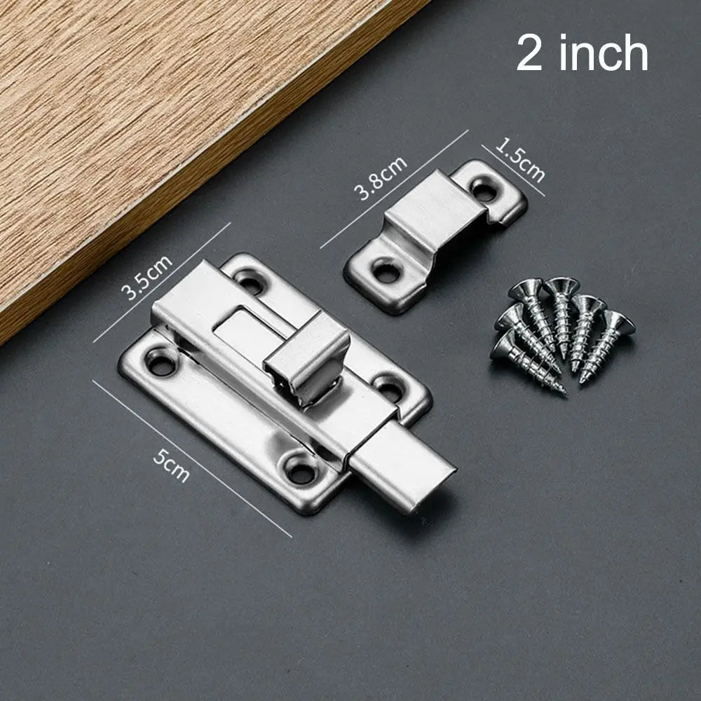 1Sets Cabinet Hinges Self-elastic Latch Stainless steel Furniture Supplies Security Bolt Latch Hardware Anti-theft Oasis Select 2 inch