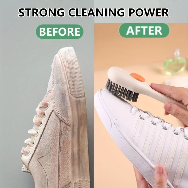 2pcsMultifunctional Cleaning Shoe Brush Soft Automatic Liquid Shoe Brush Soap Brush with Hook Cleaning Tool, Tiny and Convenient Oasis Select