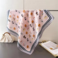 Cute 70x70cm Women Square Scarf Soft Silk Satin Cartoon Dog Print Shawl Hijab Fashion Accessory Oasis Select Pink