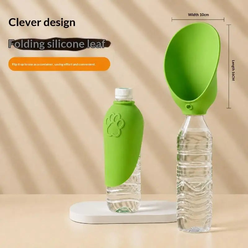 Portable Dog Water Bottle with Foldable Silicone Bowl – BPA-Free