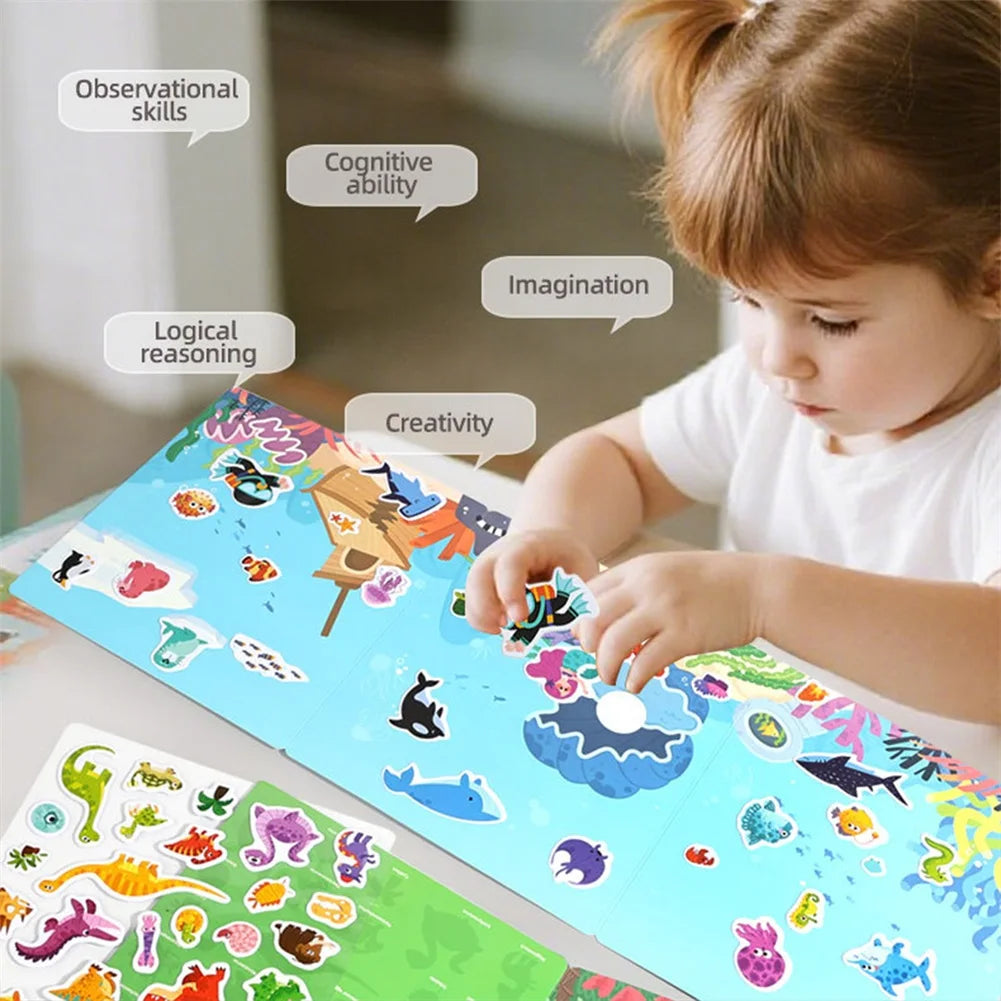 Reusable Kids Sticker Book – Color Learning Toddler Activity
