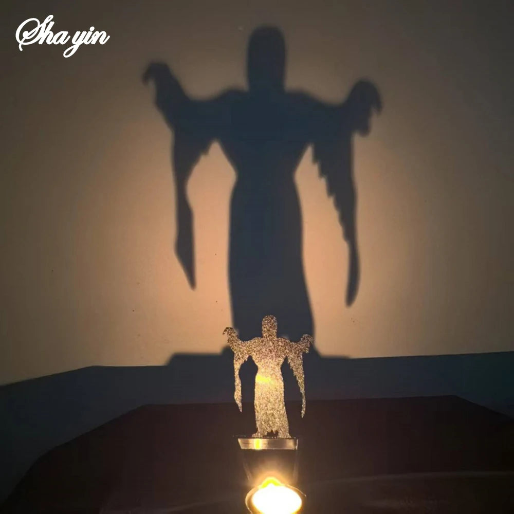 Halloween Candlestick Decoration – Pumpkin & Skull Shadow Set