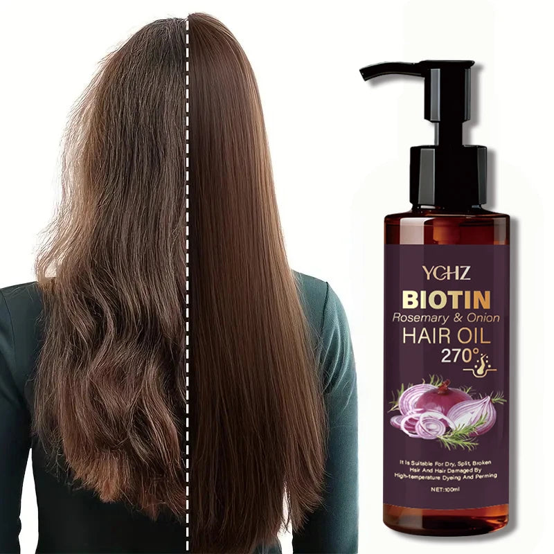 Biotin Hair Oil with Rosemary & Onion – Smooth Silky Hair