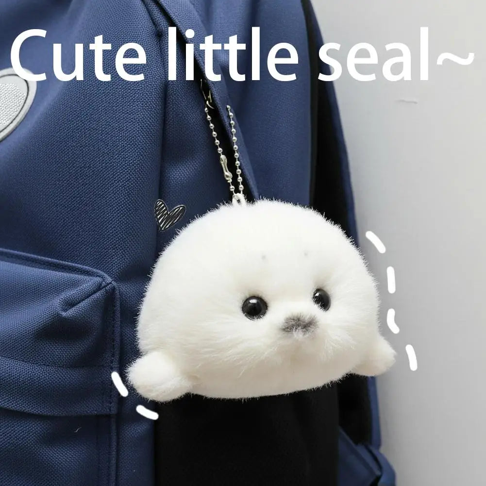 Cute Seal Plush Keychain – Kawaii Stuffed Animal Fidget Toy