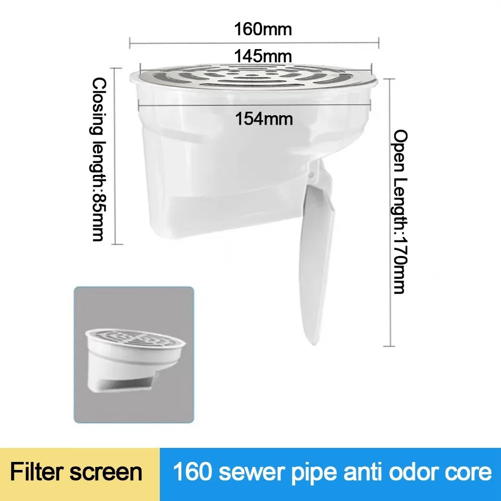 Anti-leak Drainage Pipe Floor Drains Floor Outlet Odor-resistant Insect-proof Roof Cover Automatic Closing Replacement Oasis Select