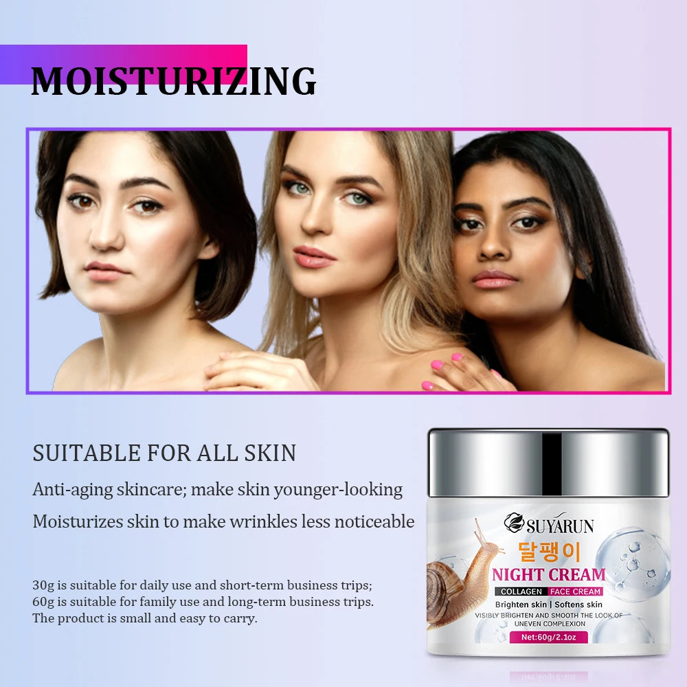 SUYARUN Snail Cream with Collagen – Brightening & Anti-Aging