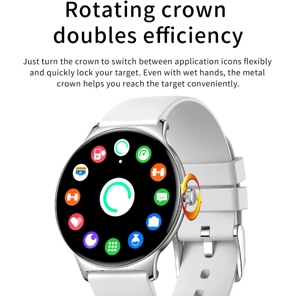 Fashion Waterproof Smart Watch Men Women Ultrathin AMOLED Screen Smartwatch Health Heart Rate Sports Fitness Blue Tooth Call Oasis Select