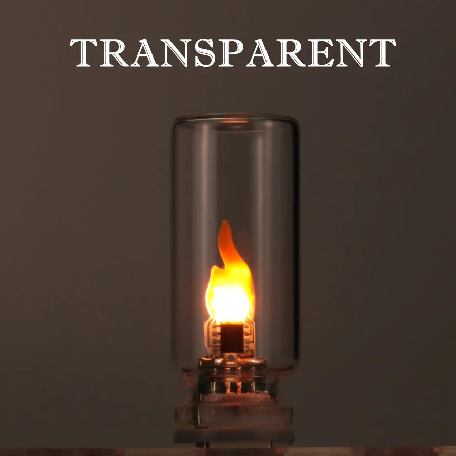 USB LED Flickering Flame Night Light | Glass Mood Lamp