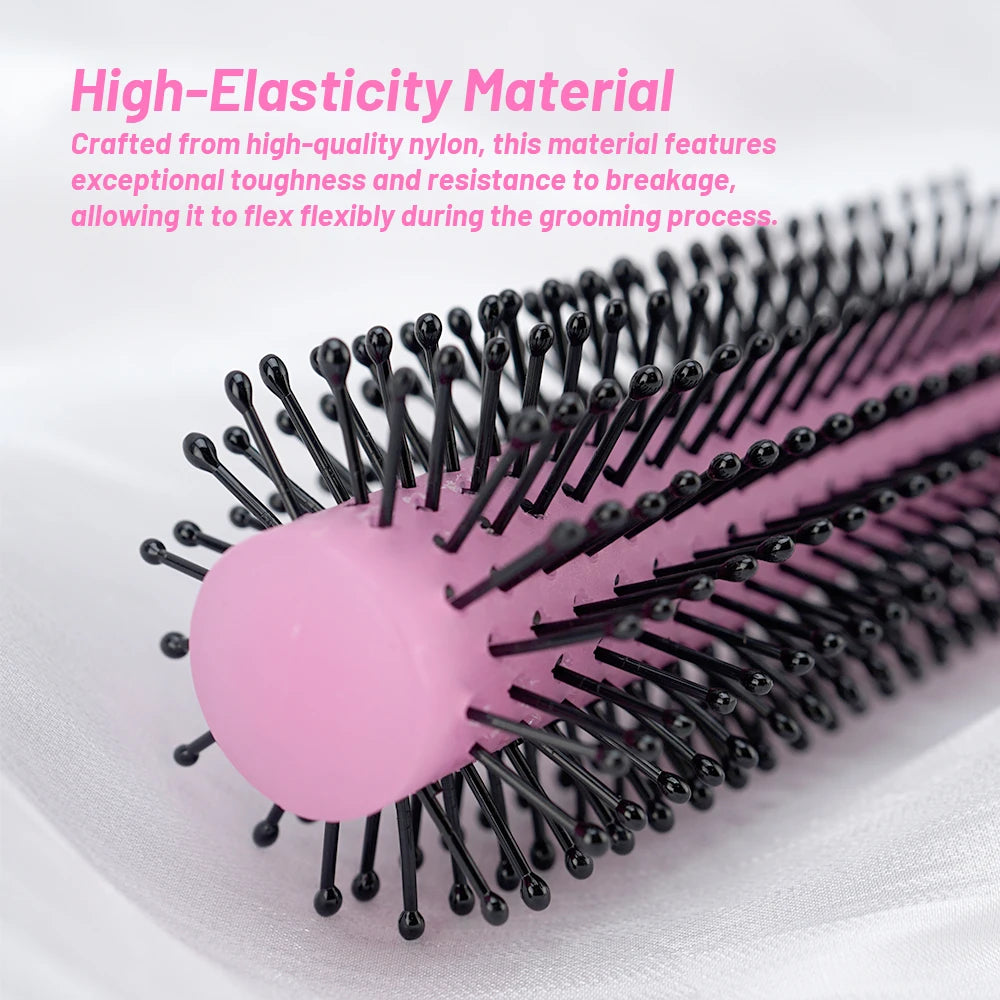 Ergonomic Round Styling Brush – Soft Nylon Bristles, All Hair Types Round Styling Brush Oasis Select
