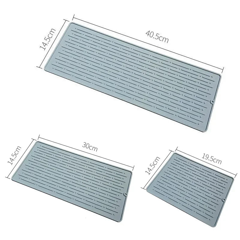 Silicone Dish Cup Drying Mat Anti-slip Sink Countertop Drain Pad Organizer Kitchenware Storage Protective Mat Kitchen Supplies Oasis Select