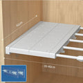 White Expandable Divider Punch-free Retractable Layers Board for Wardrobe Storage Kitchen and Bathroom Shelf Dormitory Dividers Oasis Select Length 30-40cm