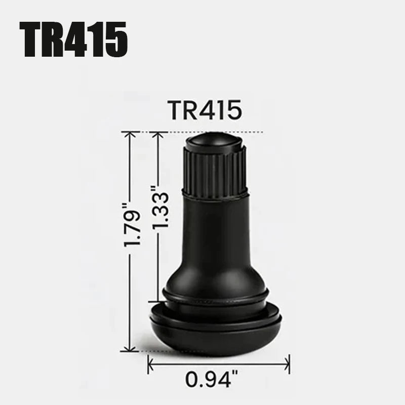 4/8/24PCS Car Tubeless Tire Valve Tire Valve Stem TR412/TR413/TR414/TR415 with Dust Cover Black Rubber Snap on Tire Valve Stem Oasis Select TR415 10PCS
