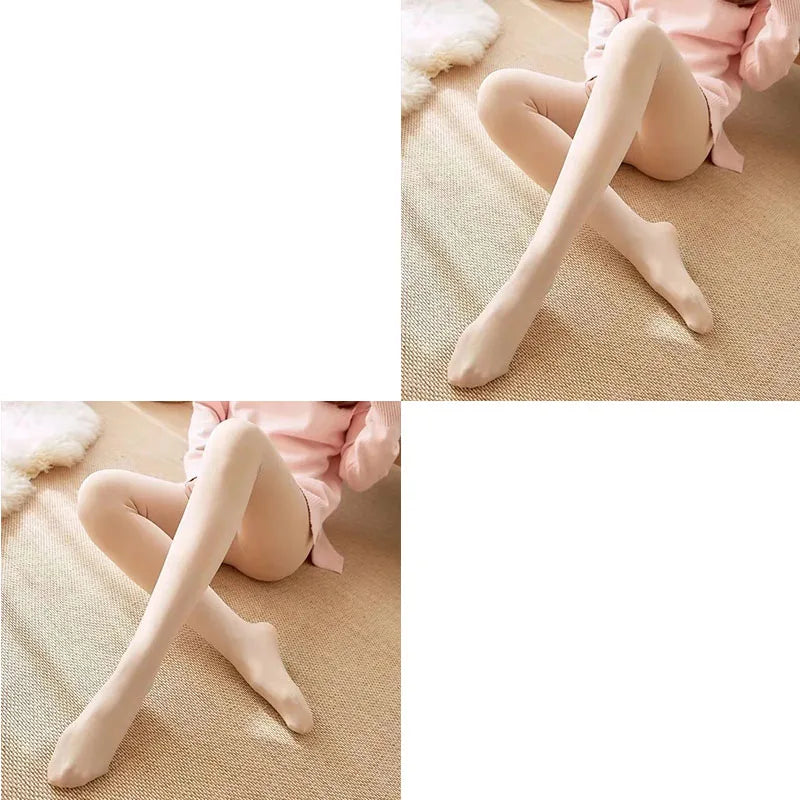 1-3pcs Fleece Tights Woman Warm Winter Pantyhose Sexy Translucent Stockings Thermal Elasticity Panty Fashion Leggings Female Oasis Select skin-2pcs One Size