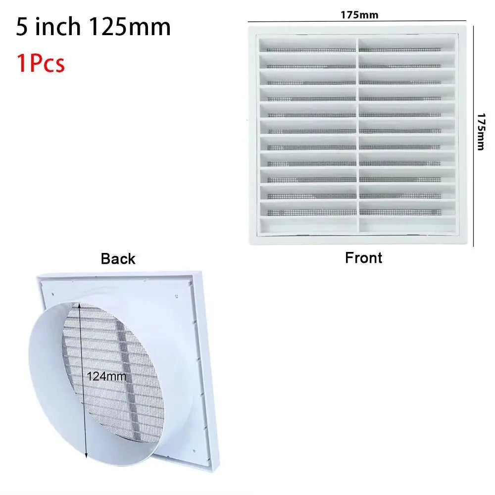 1Pcs Wall Ceiling Grille Air Outlet Pipeline Ventilation Plastic Fresh Air Exhaust Outlet White Grilles Cover Oasis Select 5 inch 125mm