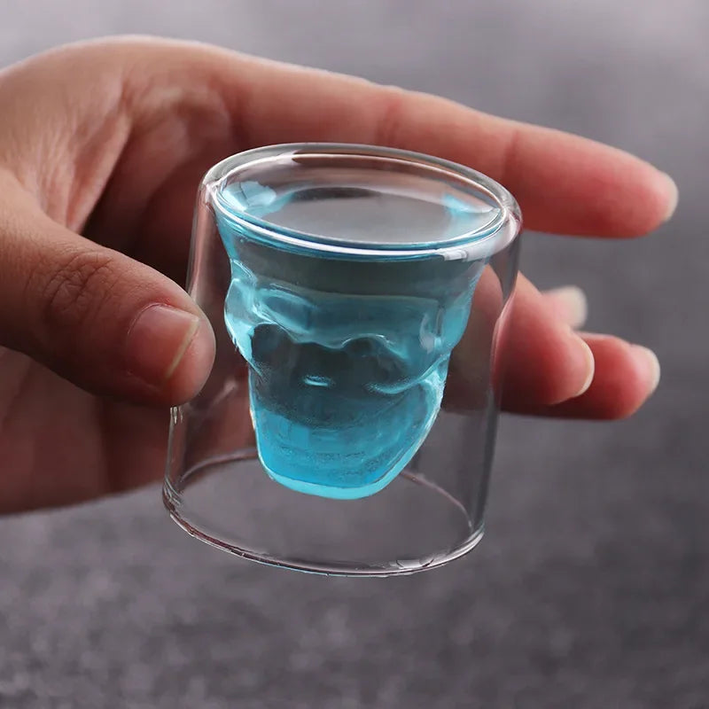 Skull Creative Glass Bar Clear Insulated Glass Skull Whiskey Liquor Beer Glass Shaped Glass Oasis Select