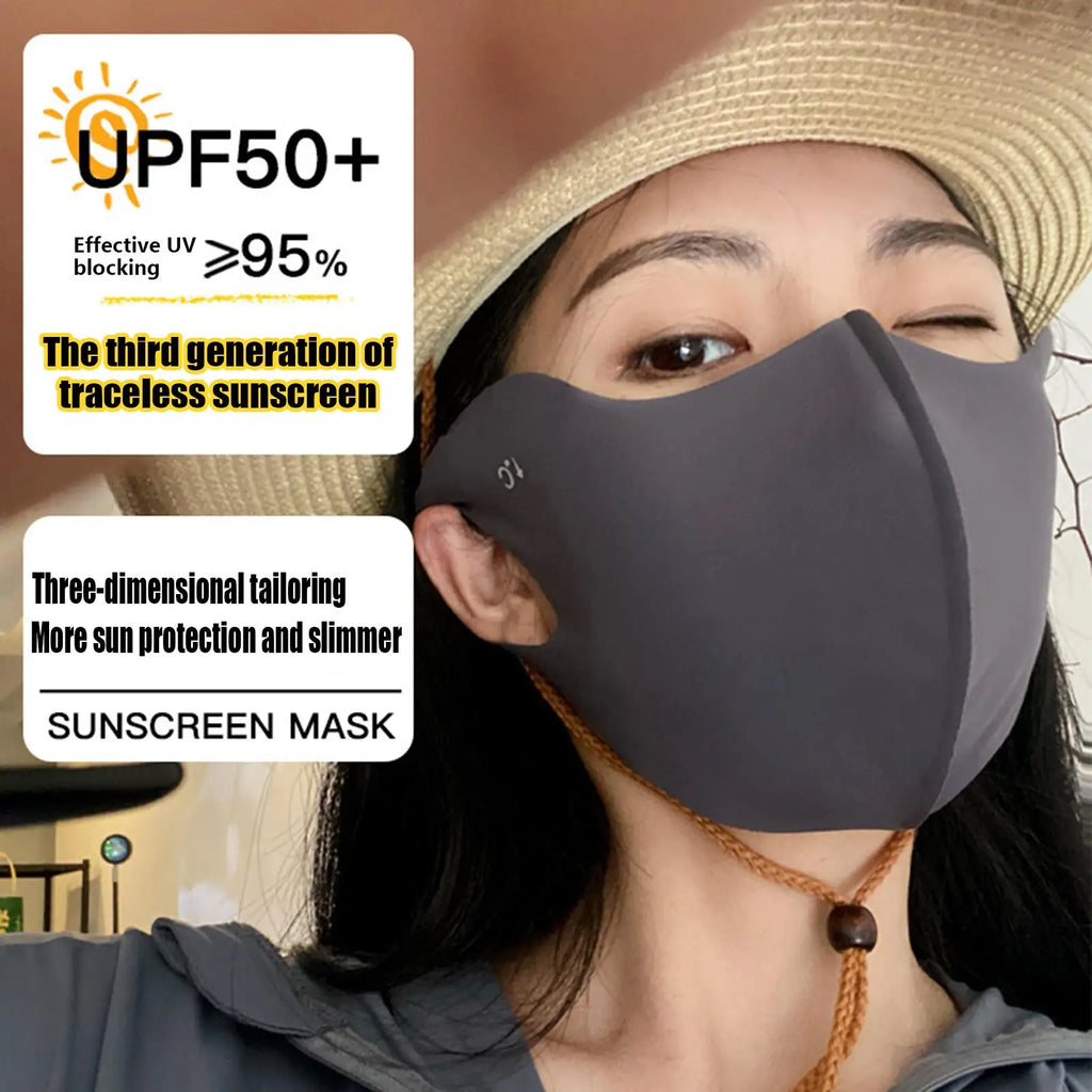 UV Protection Mask Women Cooling Ice Silk Breathable Thin Invisible Face Cover Sunscreen Anti-UV Fashionable Outdoor Face Cover Oasis Select