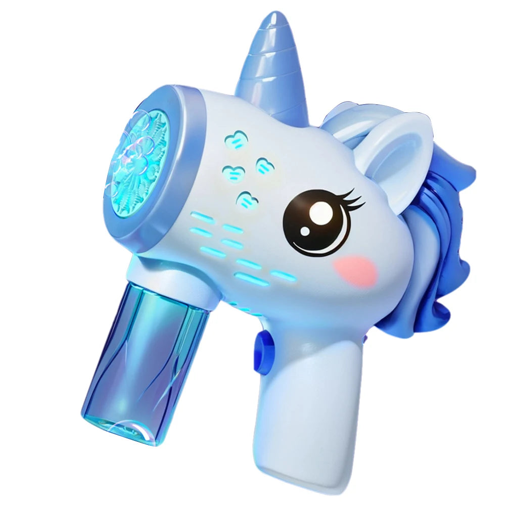 Unicorn Electric Bubble Gun Toy with LED Lights for Kids 3–6 Electric Bubble Gun Oasis Select