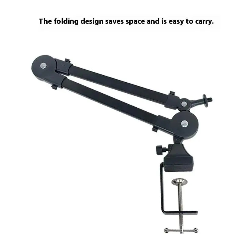 Foldable Microphone Boom Arm Mic Stand Desk Mounted 360° Rotation Universal For Video Gaming Studio Audio Mic Stand Accessories Oasis Select