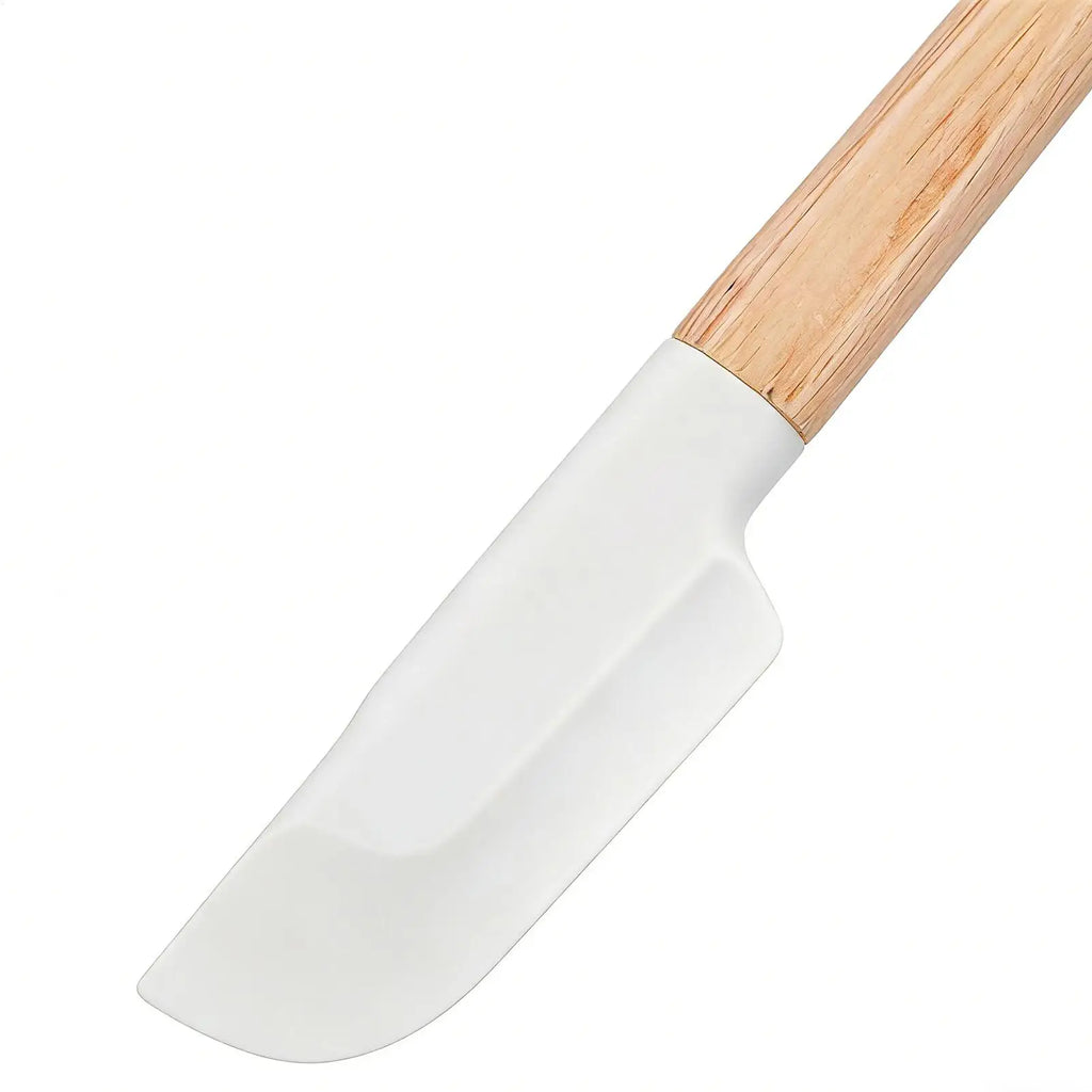 Wooden Handle Spatula silicone Scraper Long Cake Spatula Heat-resistant Kitchen Baking Tool Kitchen Utensils Baking Tools Oasis Select
